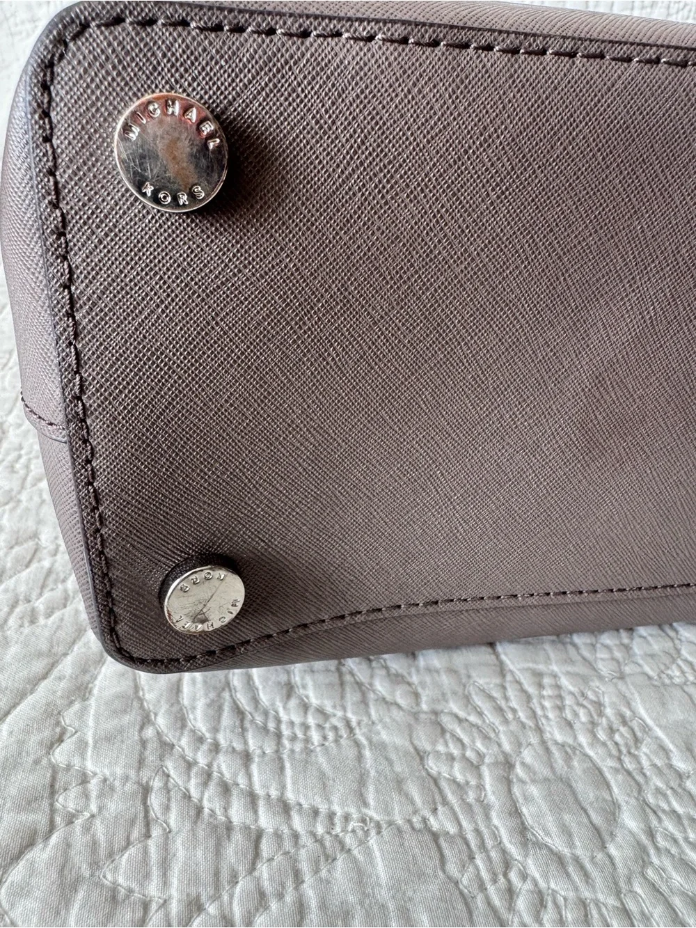 Michael Kors Gray-Taupe Satchel with Strap